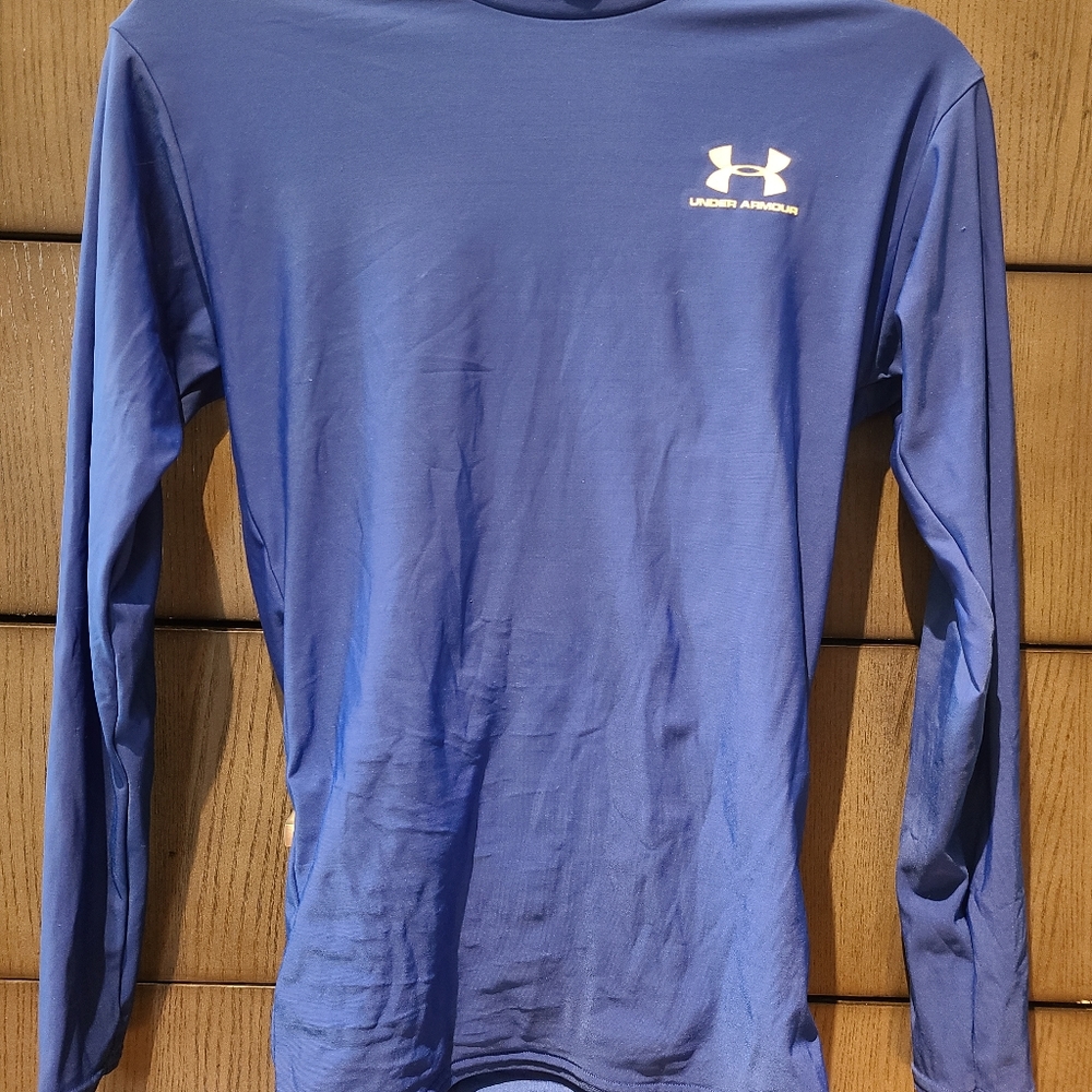 Under Armour Mens Medium Navy Blue HeatGear Short Sleeve Athletic Training Top